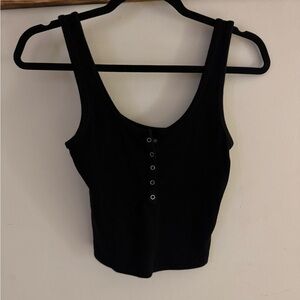 Abercrombie & Fitch Black Buttoned Tank Top